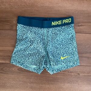 Nike Pro Teal and Navy Shorts